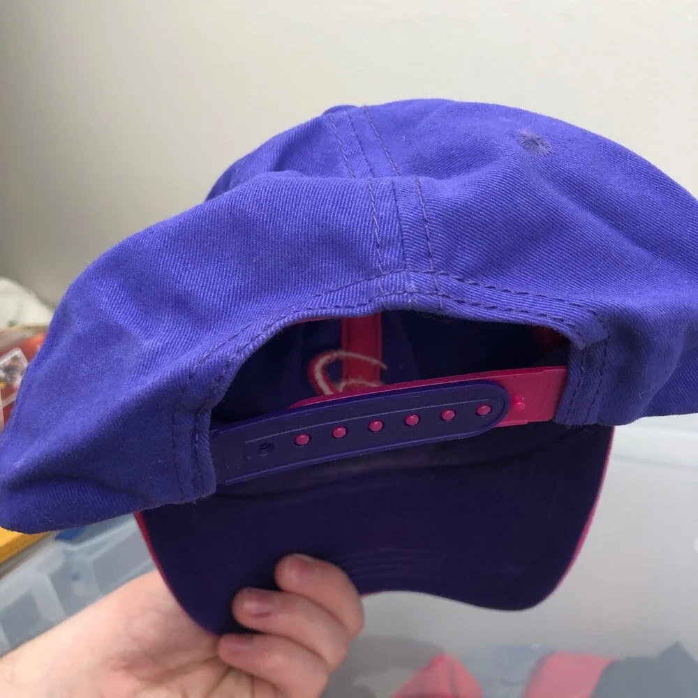 Basics Hat‎ Purple Adjustable Size Snapback Cap Pink Logo Womens Yoga Sports